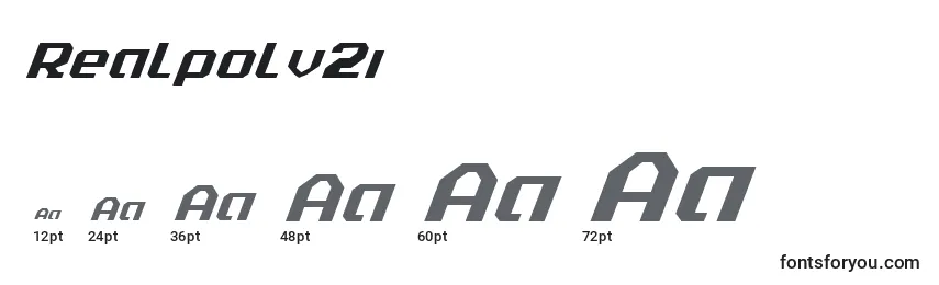 Размеры шрифта Realpolv2i