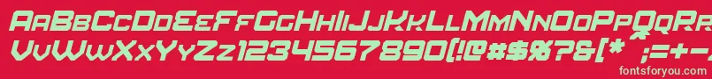 AmuroItalic-Schriftart – Grüne Schriften auf rotem Hintergrund