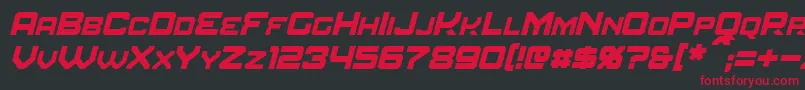 AmuroItalic Font – Red Fonts on Black Background