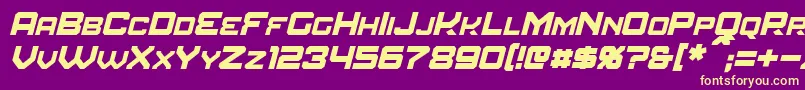 AmuroItalic-Schriftart – Gelbe Schriften auf violettem Hintergrund