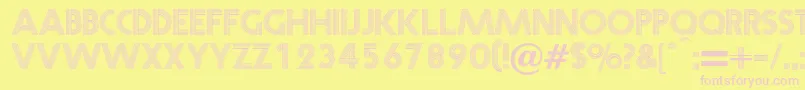 フォントPrisma – ピンクのフォント、黄色の背景