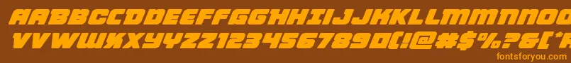 Czcionka Victorycomicsexpandital – pomarańczowe czcionki na brązowym tle