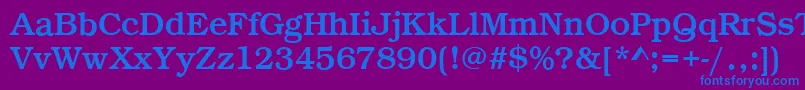BookRegular Font – Blue Fonts on Purple Background
