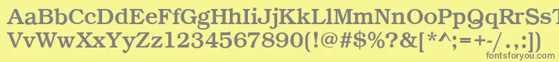 フォントBookRegular – 黄色の背景に灰色の文字