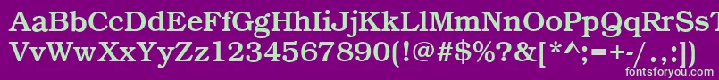 フォントBookRegular – 紫の背景に緑のフォント