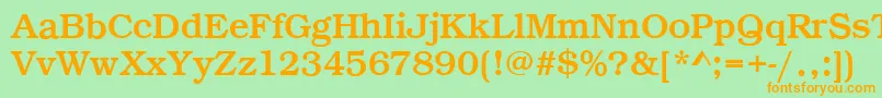 BookRegular Font – Orange Fonts on Green Background