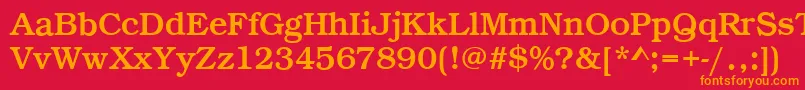 BookRegular Font – Orange Fonts on Red Background