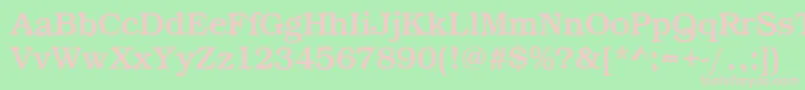 BookRegular Font – Pink Fonts on Green Background