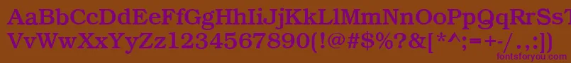 BookRegular-fontti – violetit fontit ruskealla taustalla