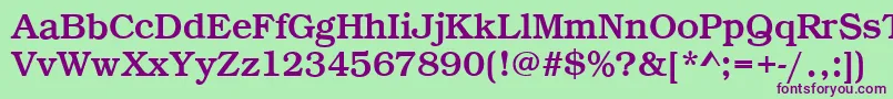 BookRegular Font – Purple Fonts on Green Background