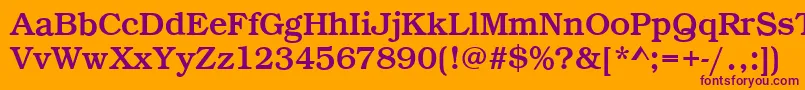 BookRegular Font – Purple Fonts on Orange Background