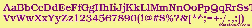 フォントBookRegular – 紫色のフォント、黄色の背景