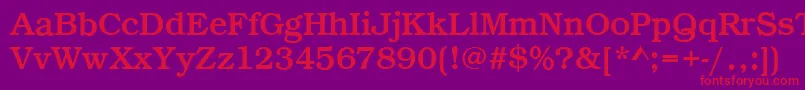 BookRegular Font – Red Fonts on Purple Background