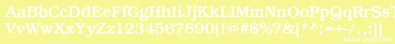 BookRegular-fontti – valkoiset fontit keltaisella taustalla