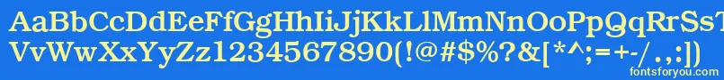 BookRegular Font – Yellow Fonts on Blue Background