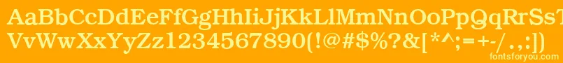 BookRegular Font – Yellow Fonts on Orange Background