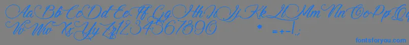 SignatureOfTheAncient-Schriftart – Blaue Schriften auf grauem Hintergrund