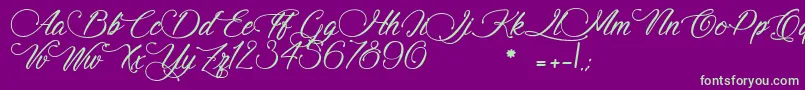 SignatureOfTheAncient Font – Green Fonts on Purple Background