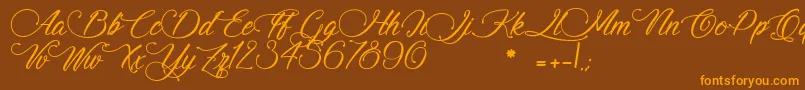 SignatureOfTheAncient Font – Orange Fonts on Brown Background