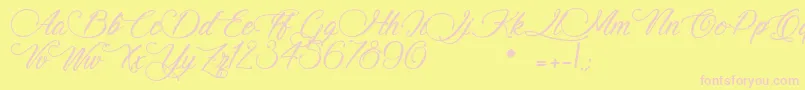 SignatureOfTheAncient Font – Pink Fonts on Yellow Background