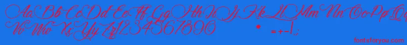 SignatureOfTheAncient Font – Red Fonts on Blue Background