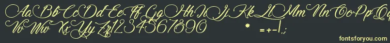 SignatureOfTheAncient Font – Yellow Fonts on Black Background