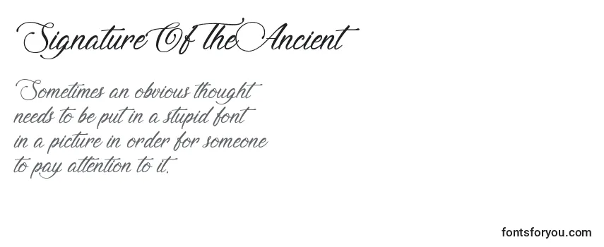 Review of the SignatureOfTheAncient Font