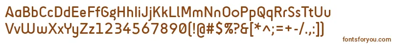 SciflySans-fontti – ruskeat fontit valkoisella taustalla