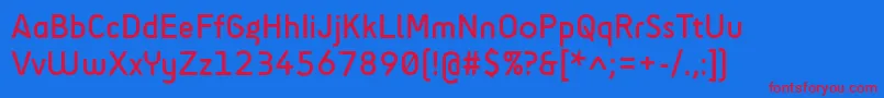 SciflySans Font – Red Fonts on Blue Background