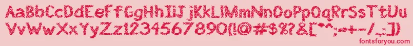NoProblem-Schriftart – Rote Schriften auf rosa Hintergrund
