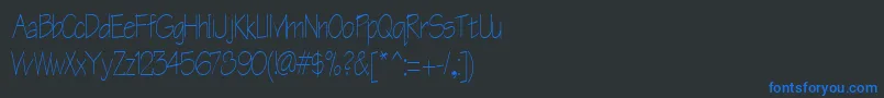 フォントCheerstypenorm13RegularTtcon – 黒い背景に青い文字