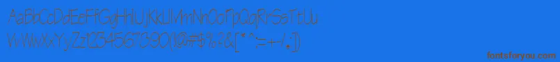 フォントCheerstypenorm13RegularTtcon – 茶色の文字が青い背景にあります。