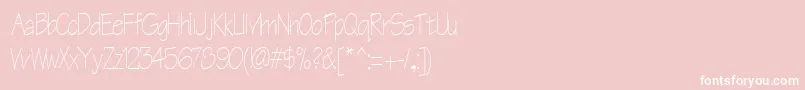 Cheerstypenorm13RegularTtcon-fontti – valkoiset fontit vaaleanpunaisella taustalla