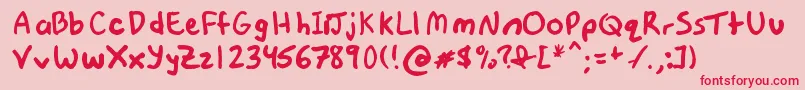 ThisFontIsNotATypeface Font – Red Fonts on Pink Background