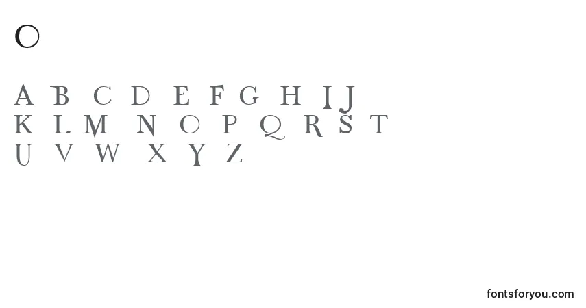 Schriftart Odnt – Alphabet, Zahlen, spezielle Symbole