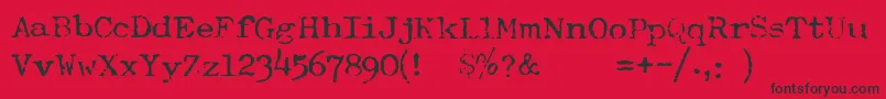 TypewriterFontRoyal200 Font – Black Fonts on Red Background