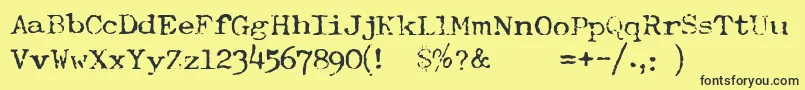 TypewriterFontRoyal200 Font – Black Fonts on Yellow Background