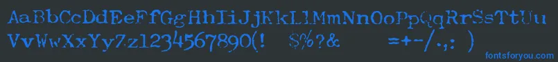 TypewriterFontRoyal200 Font – Blue Fonts on Black Background