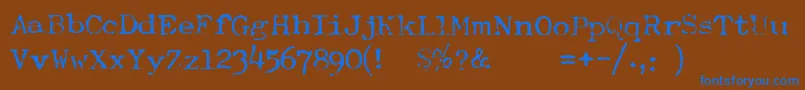 TypewriterFontRoyal200 Font – Blue Fonts on Brown Background
