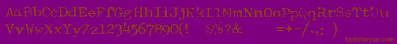 TypewriterFontRoyal200 Font – Brown Fonts on Purple Background