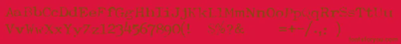 TypewriterFontRoyal200 Font – Brown Fonts on Red Background