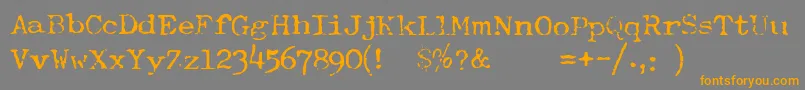 TypewriterFontRoyal200 Font – Orange Fonts on Gray Background