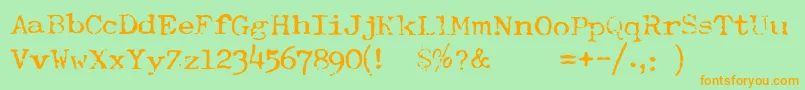 TypewriterFontRoyal200 Font – Orange Fonts on Green Background