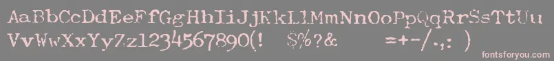 TypewriterFontRoyal200 Font – Pink Fonts on Gray Background
