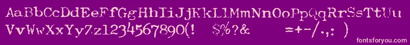 TypewriterFontRoyal200 Font – Pink Fonts on Purple Background