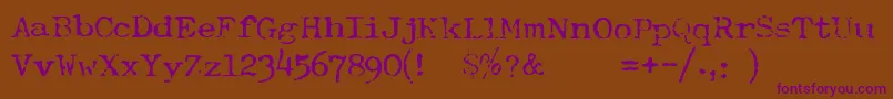 TypewriterFontRoyal200 Font – Purple Fonts on Brown Background