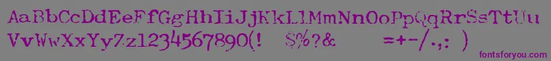 TypewriterFontRoyal200 Font – Purple Fonts on Gray Background