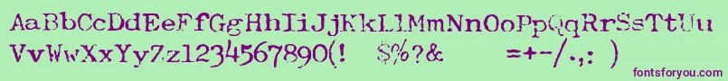 TypewriterFontRoyal200 Font – Purple Fonts on Green Background