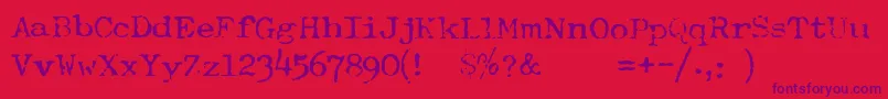 TypewriterFontRoyal200 Font – Purple Fonts on Red Background