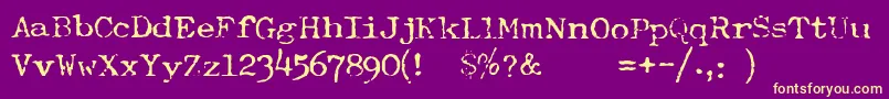TypewriterFontRoyal200 Font – Yellow Fonts on Purple Background